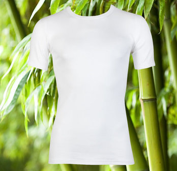 5-Pack Bamboe heren T-shirts met ronde hals en K.M. Wit