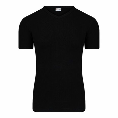 Heren T-shirt met V-hals en K.M. M3000 Zwart