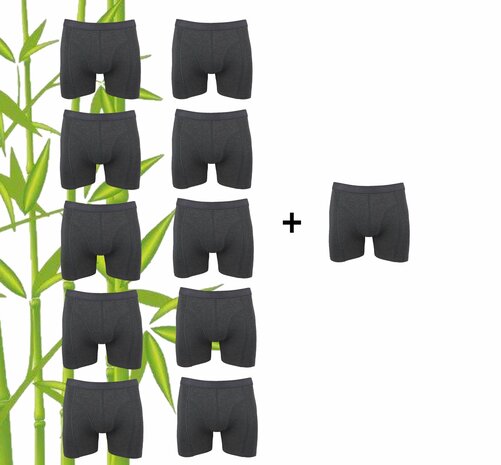 10+1 gratis Bamboe heren Boxershorts Boru Antraciet