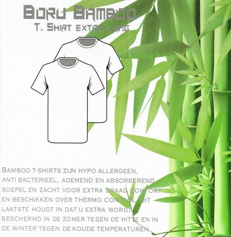 Bamboe heren T-shirt met ronde hals en K.M. Wit