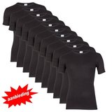 10-pack Heren T-shirts met O-hals en K.M. M3000 Zwart_