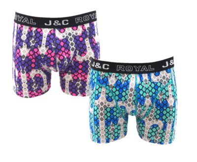 H247-30066 2-pack Heren Boxershort met print Paars/Blauw