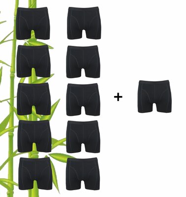 10+1 gratis Bamboe heren boxershorts Boru Zwart