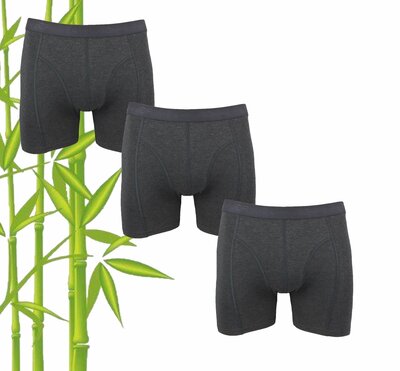 3-pack bamboe heren boxershorts Boru Antraciet